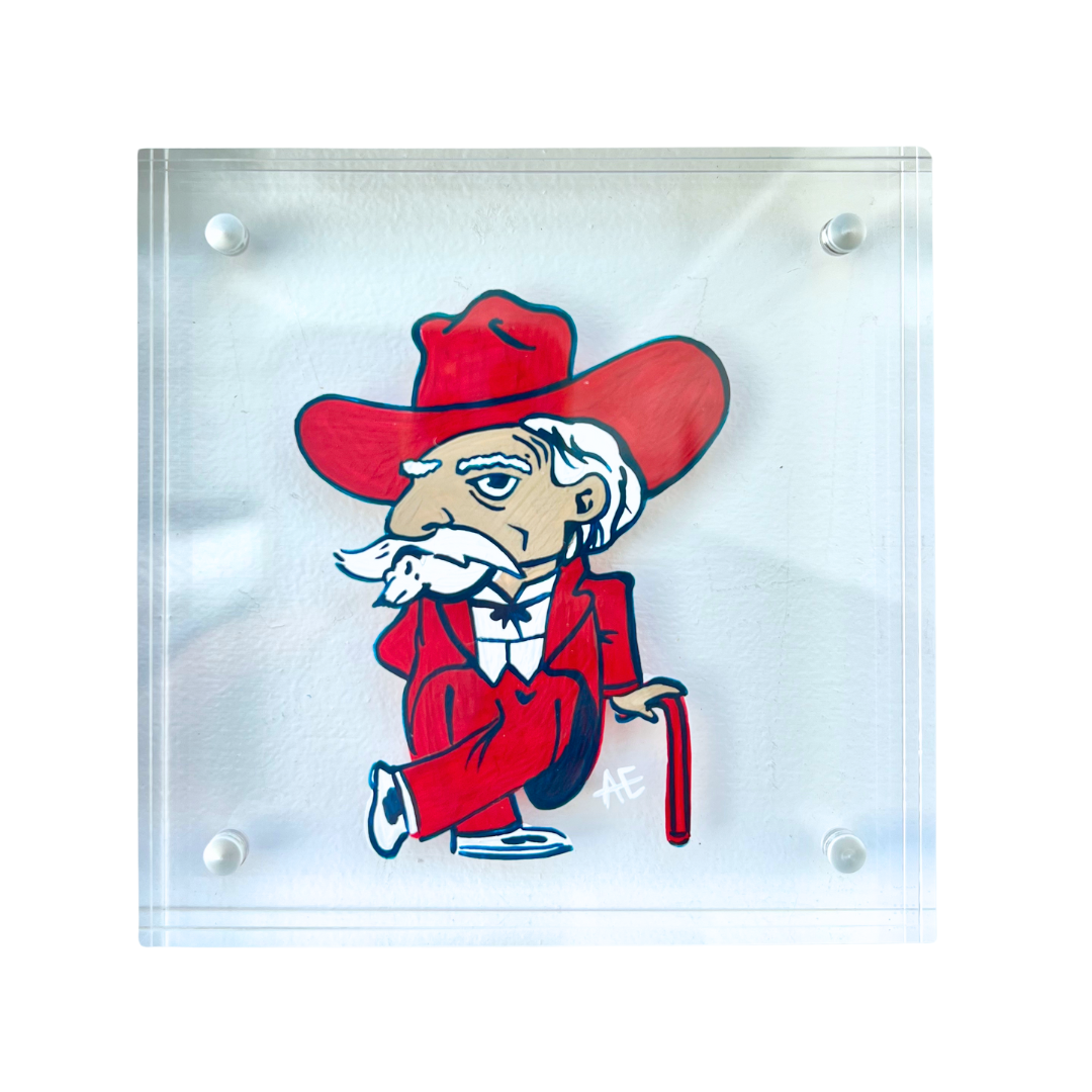 Ole Miss Handpainted Acrylic Block (4" x 4")
