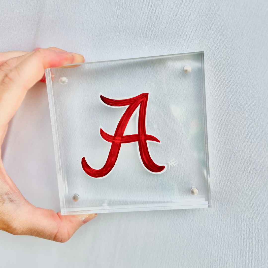 Alabama Handpainted Acrylic Block (4" x 4")