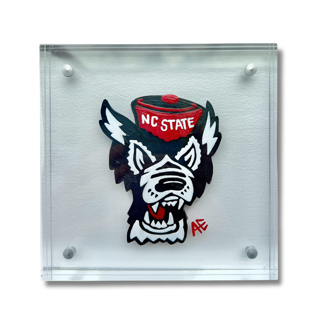 NC State Handpainted Acrylic Block (4" x 4")