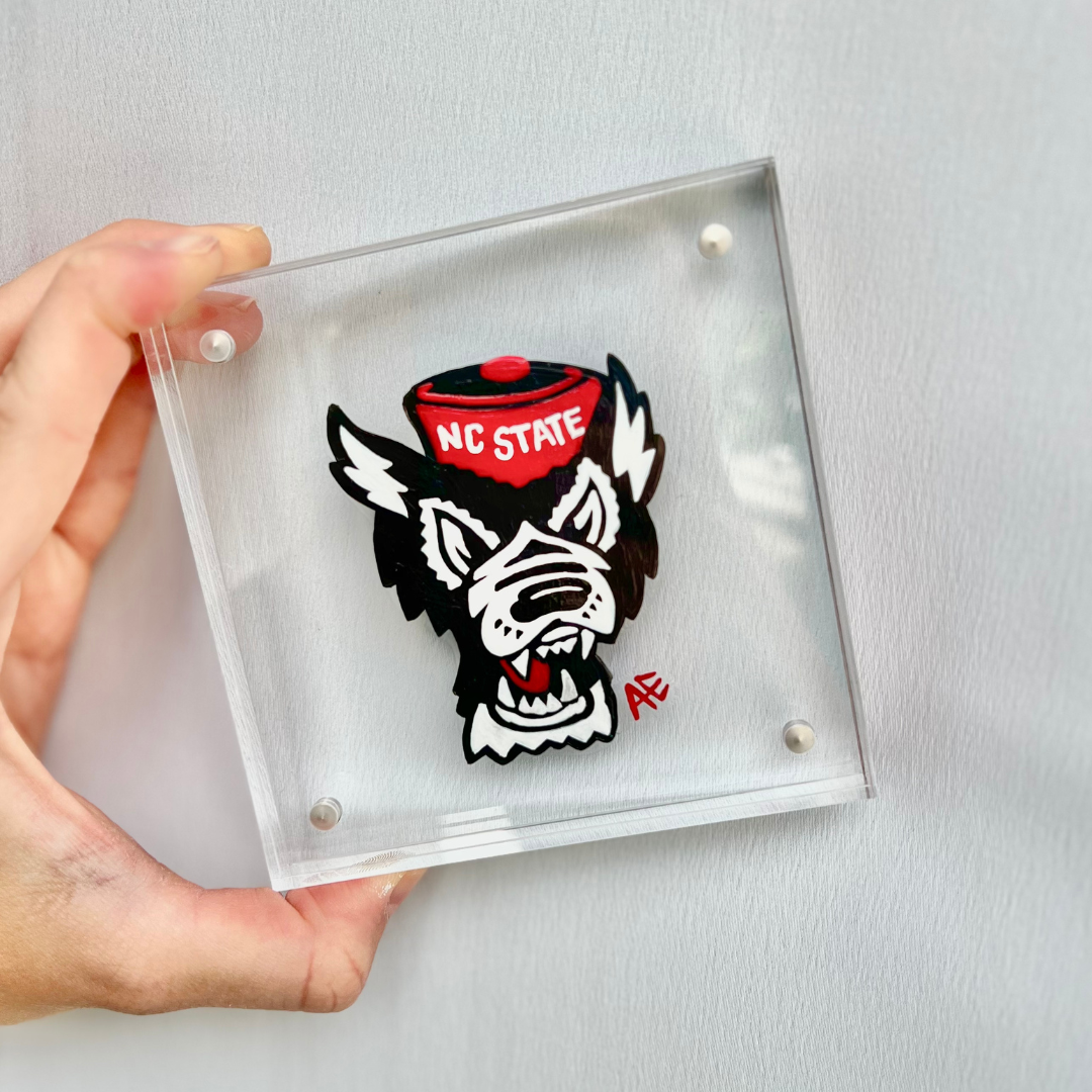 NC State Handpainted Acrylic Block (4" x 4")