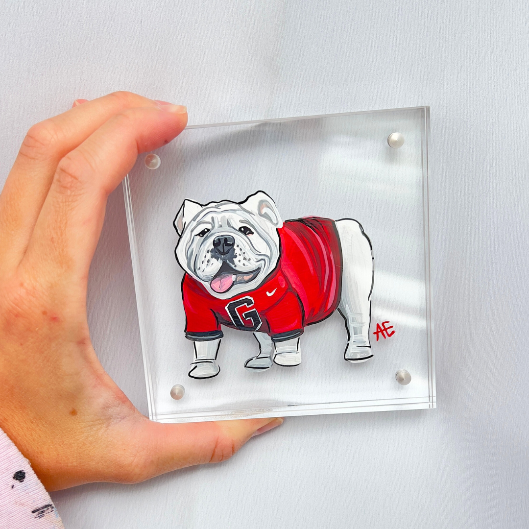 UGA Handpainted Acrylic Block (4" x 4")