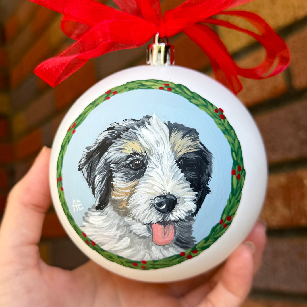 Custom Pet Portrait Ornament (4")