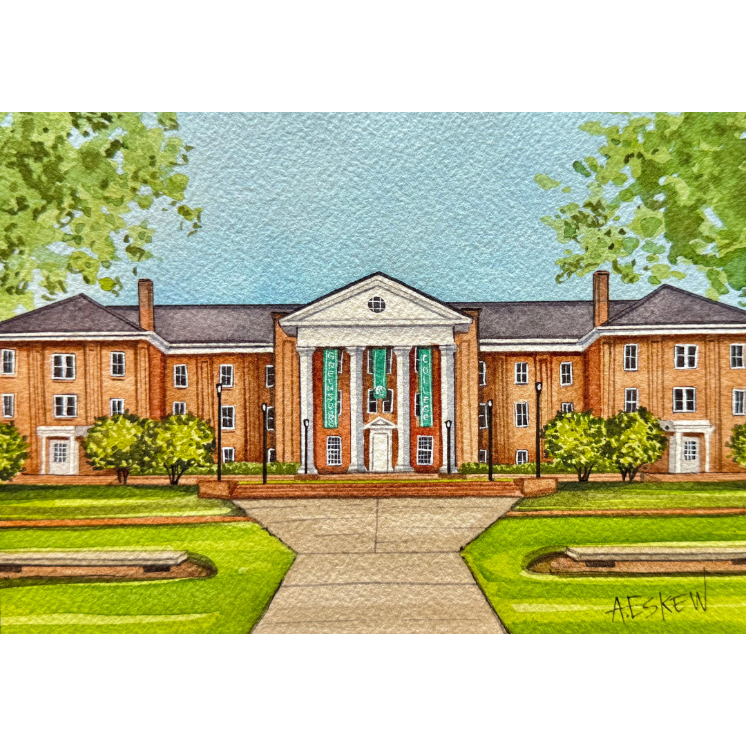 Greensboro College Building Print (5" x 7")